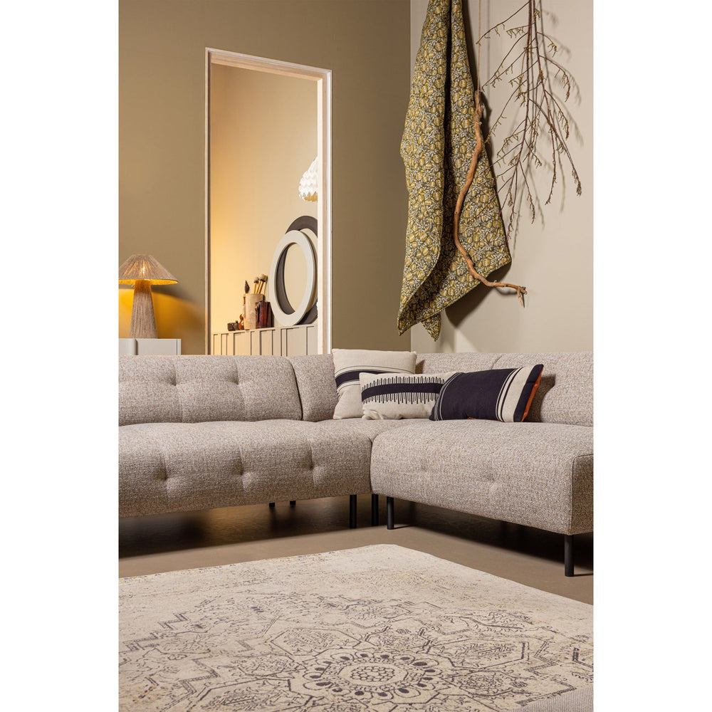 Kampinė sofa LLOYD, dešinė, stambaus audinio, brown melange