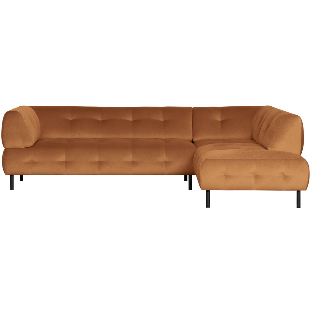 Corner sofa LLOYD, right, velvet, cinnamon