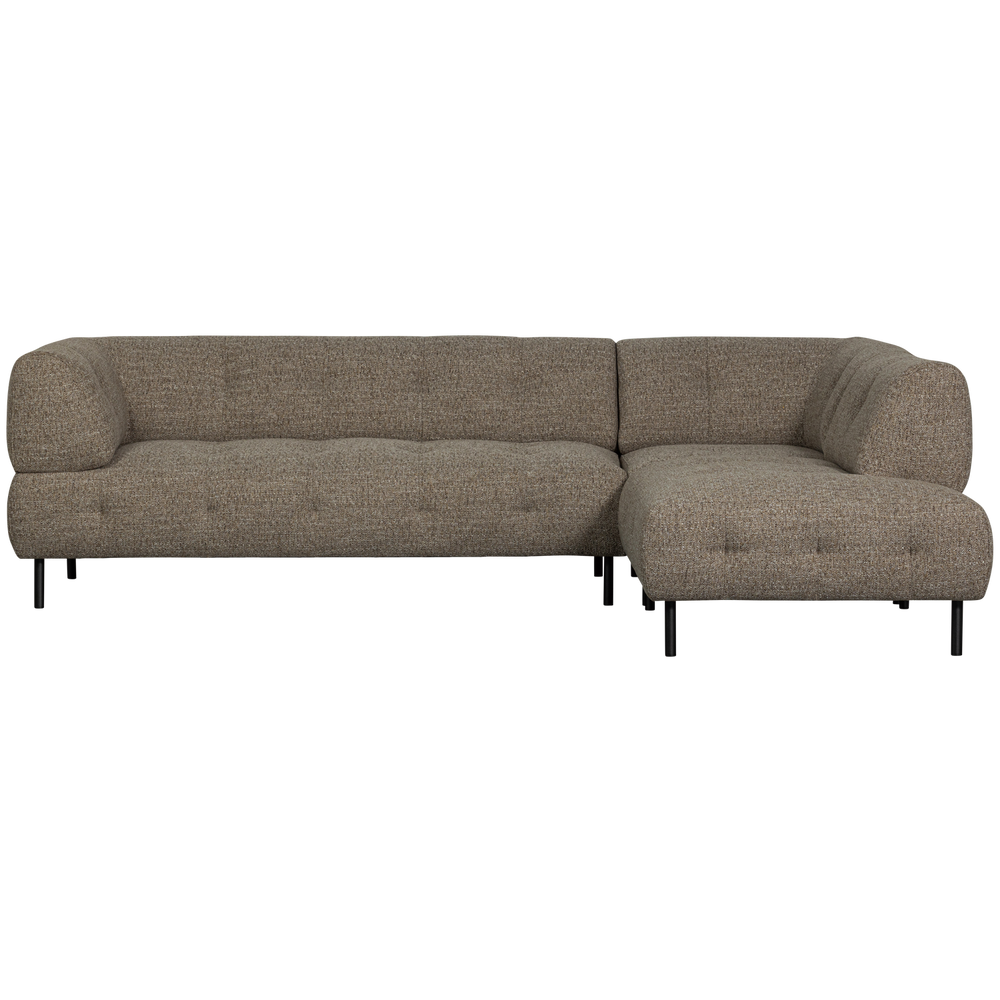 Corner sofa LLOYD, right-sided, coarse fabric, dark brown melange