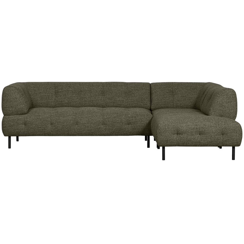 Corner sofa LLOYD, right, coarse fabric, green melange