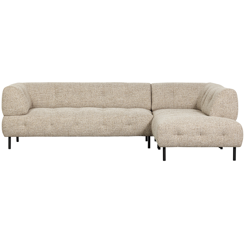 Corner sofa LLOYD, right, coarse fabric, natural mélange