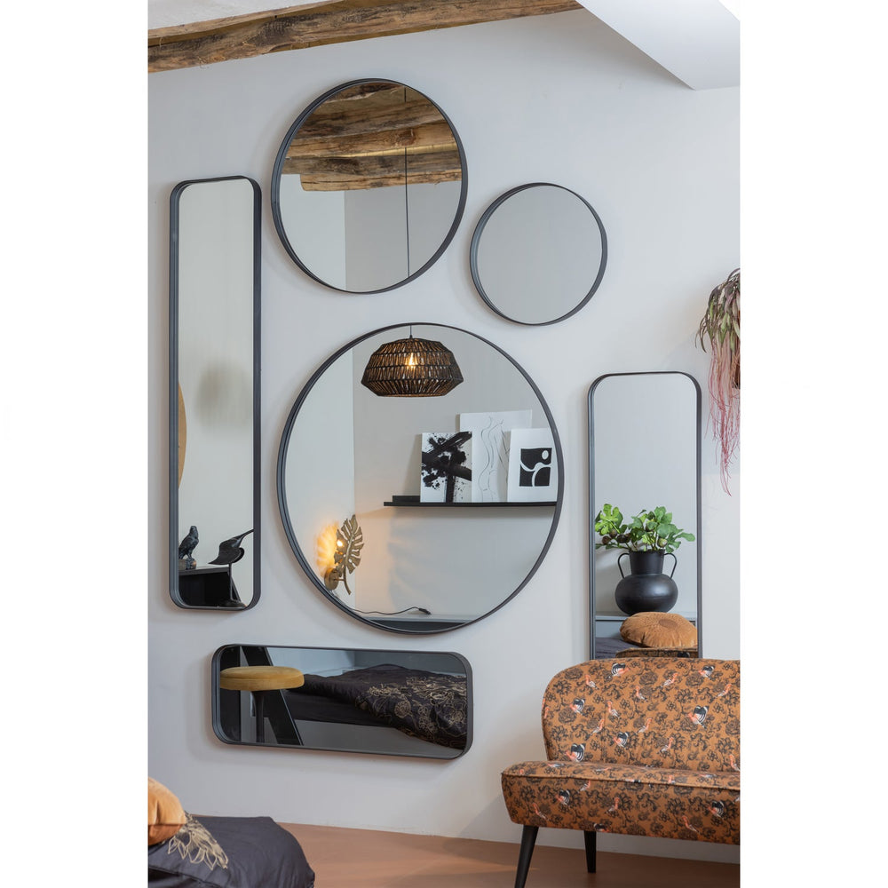 Mirror DOUTZEN, metal, black, 170x40 cm
