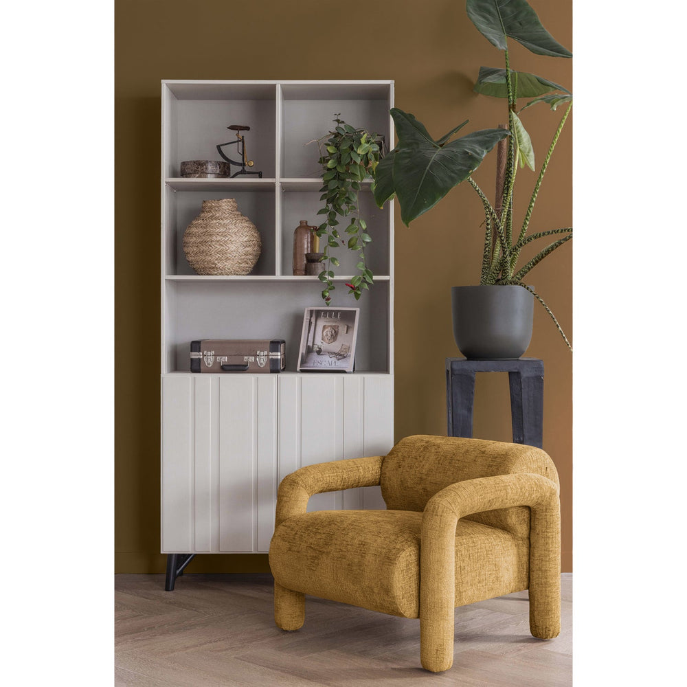 Armchair LENNY, gold-colored velvet