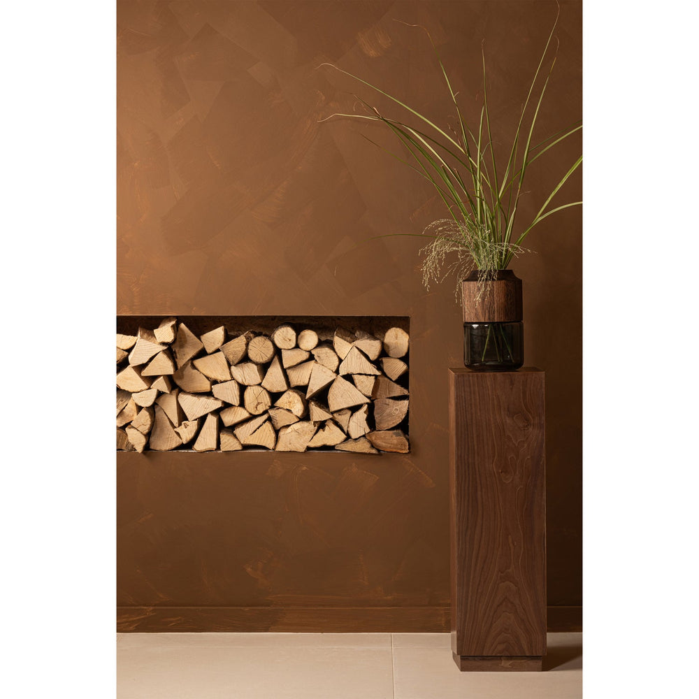 Plant stand ENID, wood, walnut