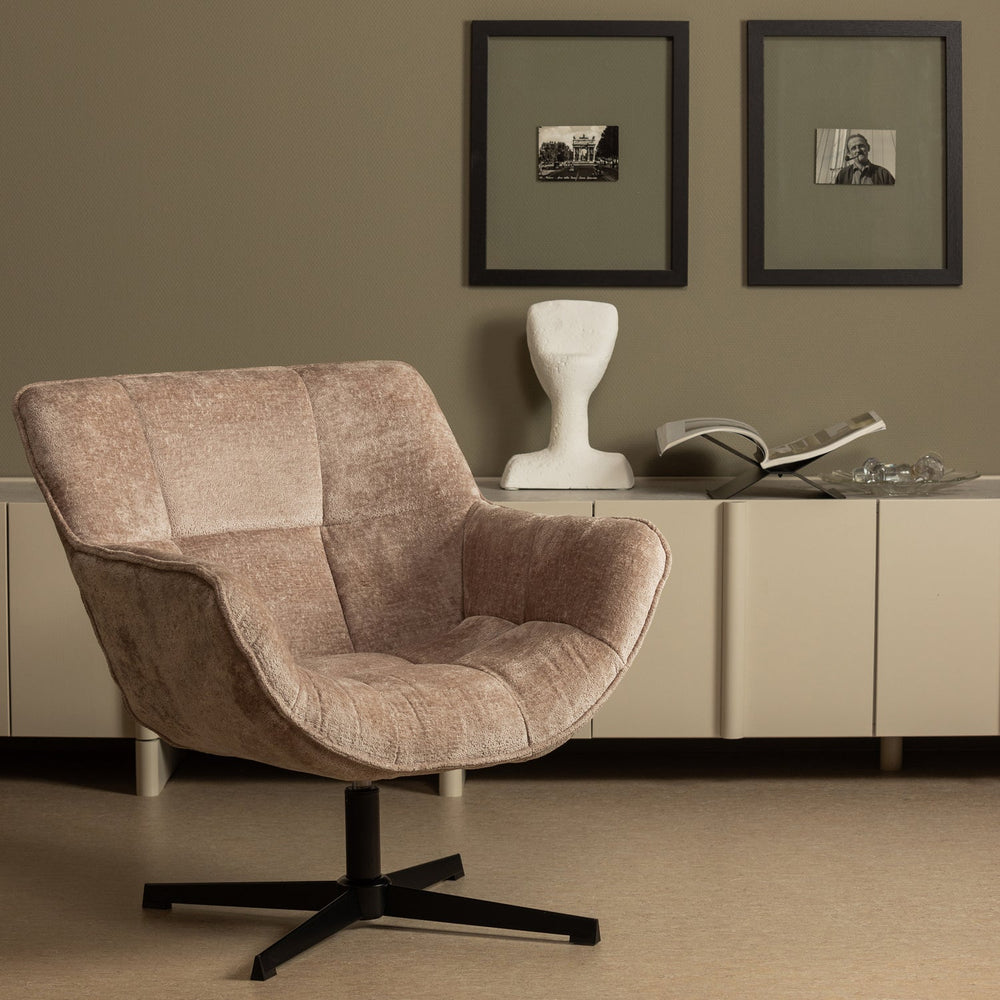 Swivel armchair WIBO, taupe