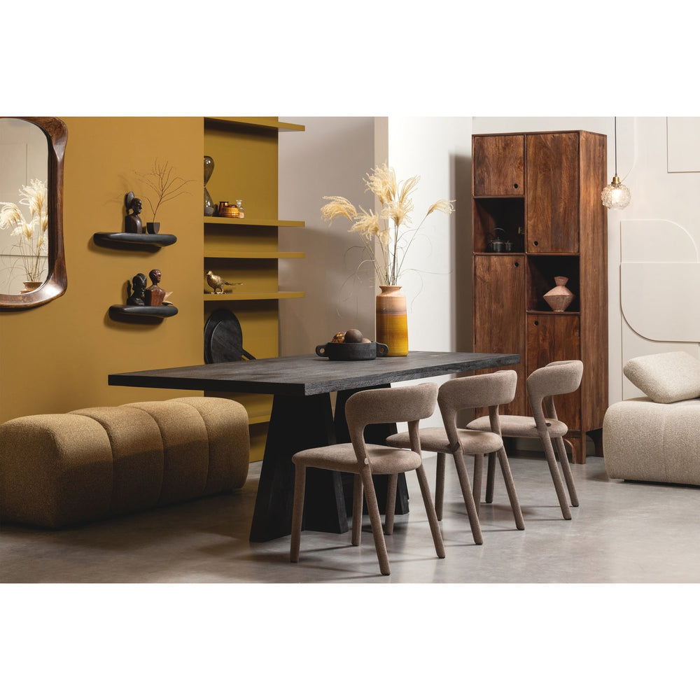 Valgomojo suoliukas MOJO, bouclé audinys, Brown Melange