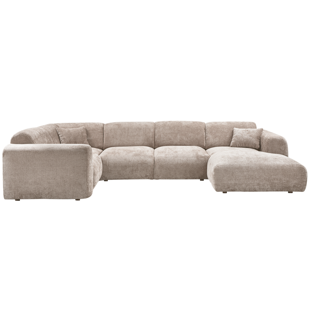 Kampinė sofa CLOUD, kairė, pintas audinys, natūrali spalva