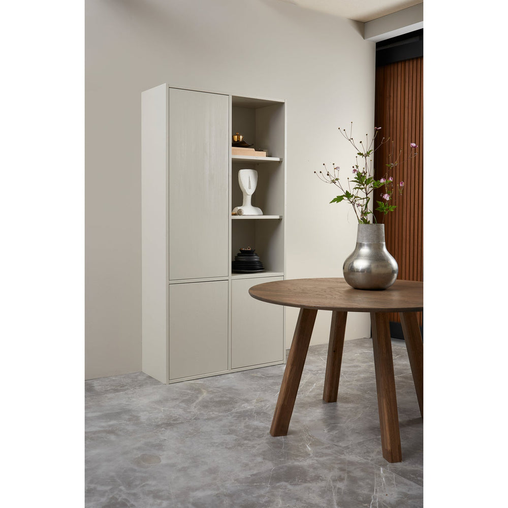 Valgomojo stalas TABLO, apvalus, šviesiai rusvas