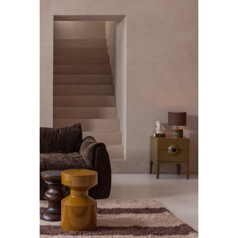 Šoninis staliukas FERRY, metalas, pilkai gelsva spalva