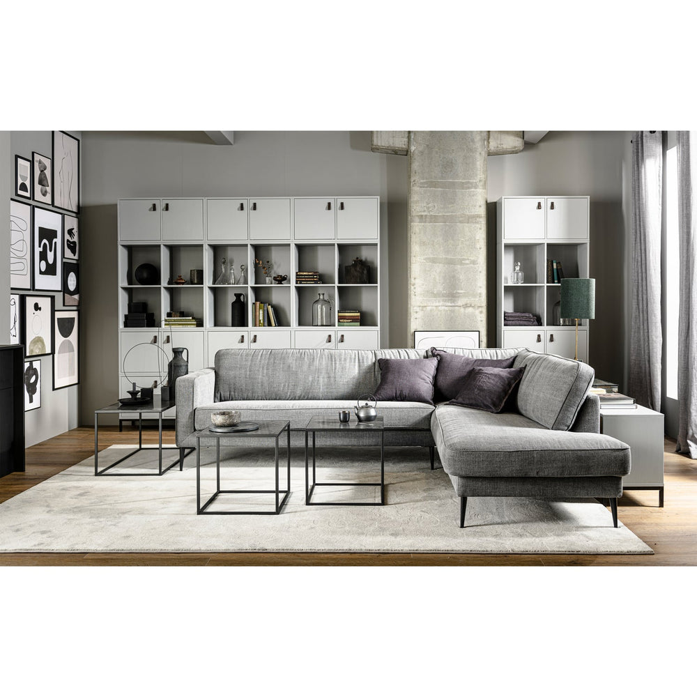 LOWER CASE module, four open compartments, pine, concrete grey