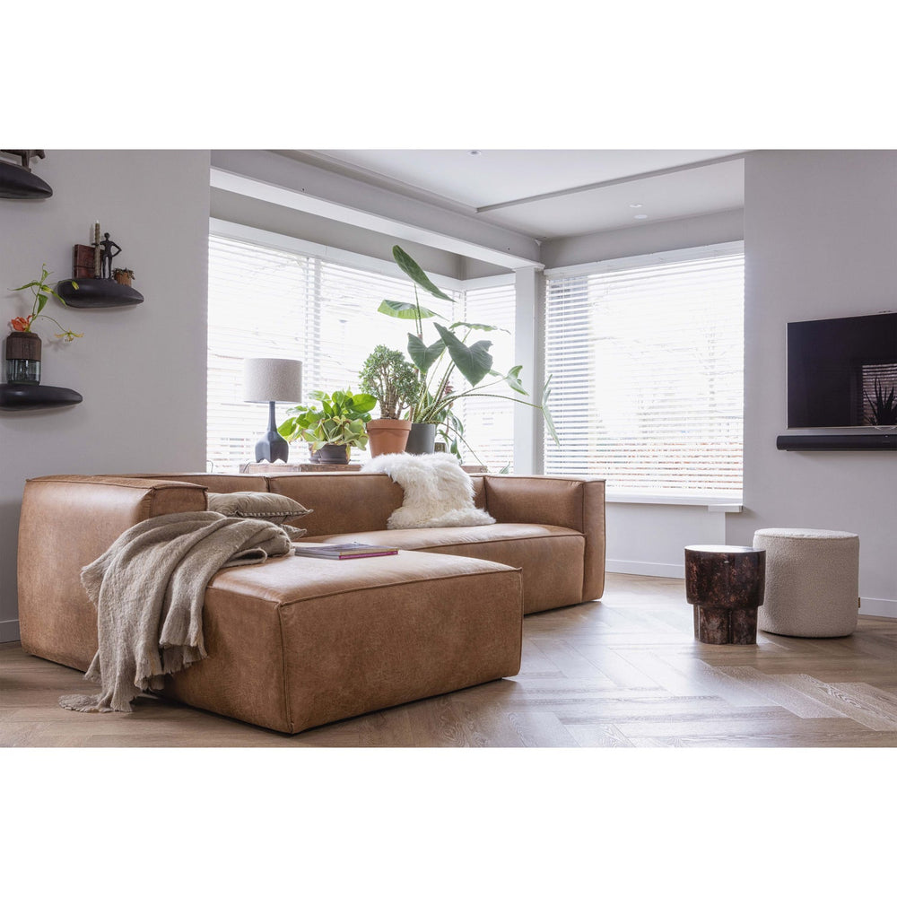 Kampinė sofa BEAN, dešinė, eko oda, konjako