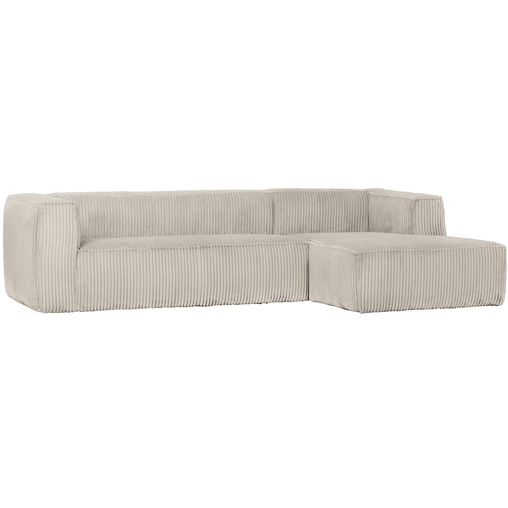 Kampinė sofa BEAN, dešinė, natūralus audinys