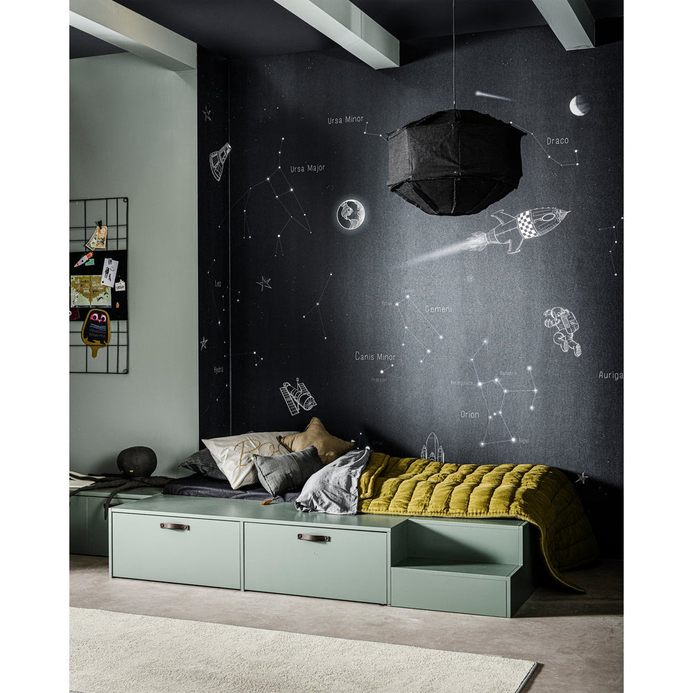 Lova STAGE su stalčiais, pušis, muilo atspalvis