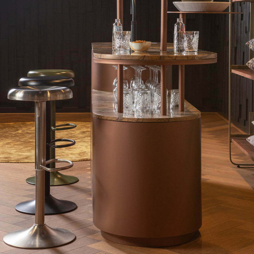 Baro kėdė ISAAC, šiltai žalia