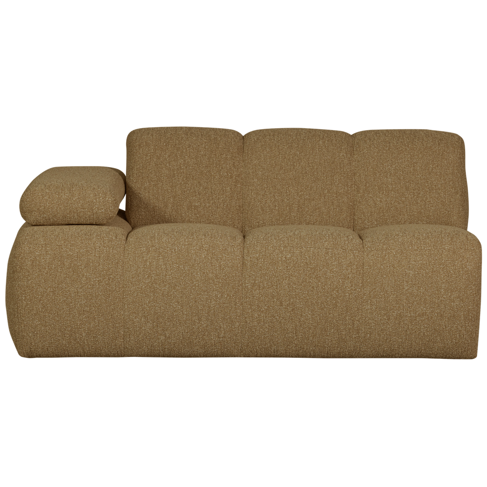 1.5-seater element MOJO with armrest on the left, bouclé, Yellow/Brown Melange