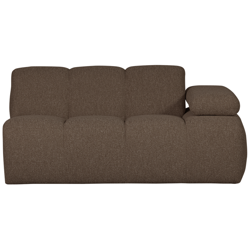 1.5-Seater Element MOJO with Armrest Right, Bouclé, Brown Melange