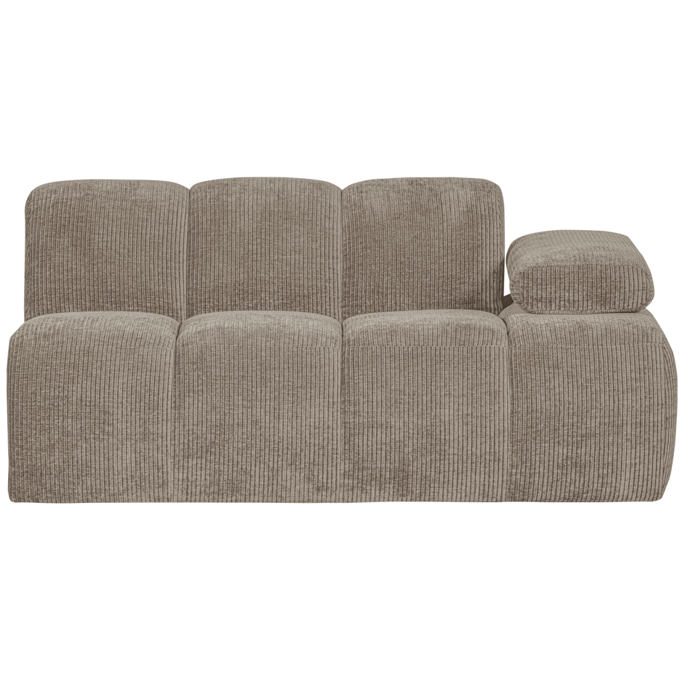 1.5-seater element MOJO with armrest on the right, ribbed, Dark Sand