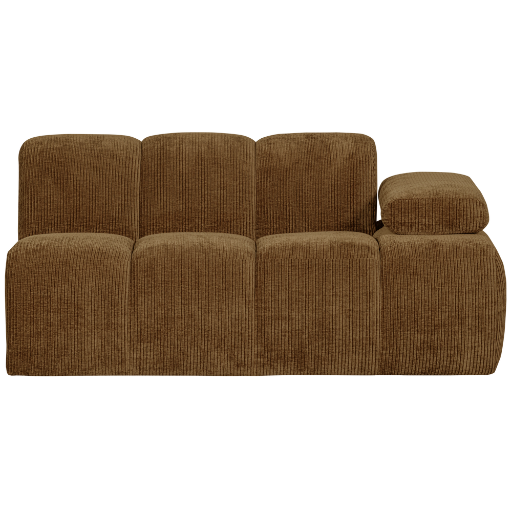 1.5-seater MOJO element with armrest on the right, ribbed, Honey Yellow