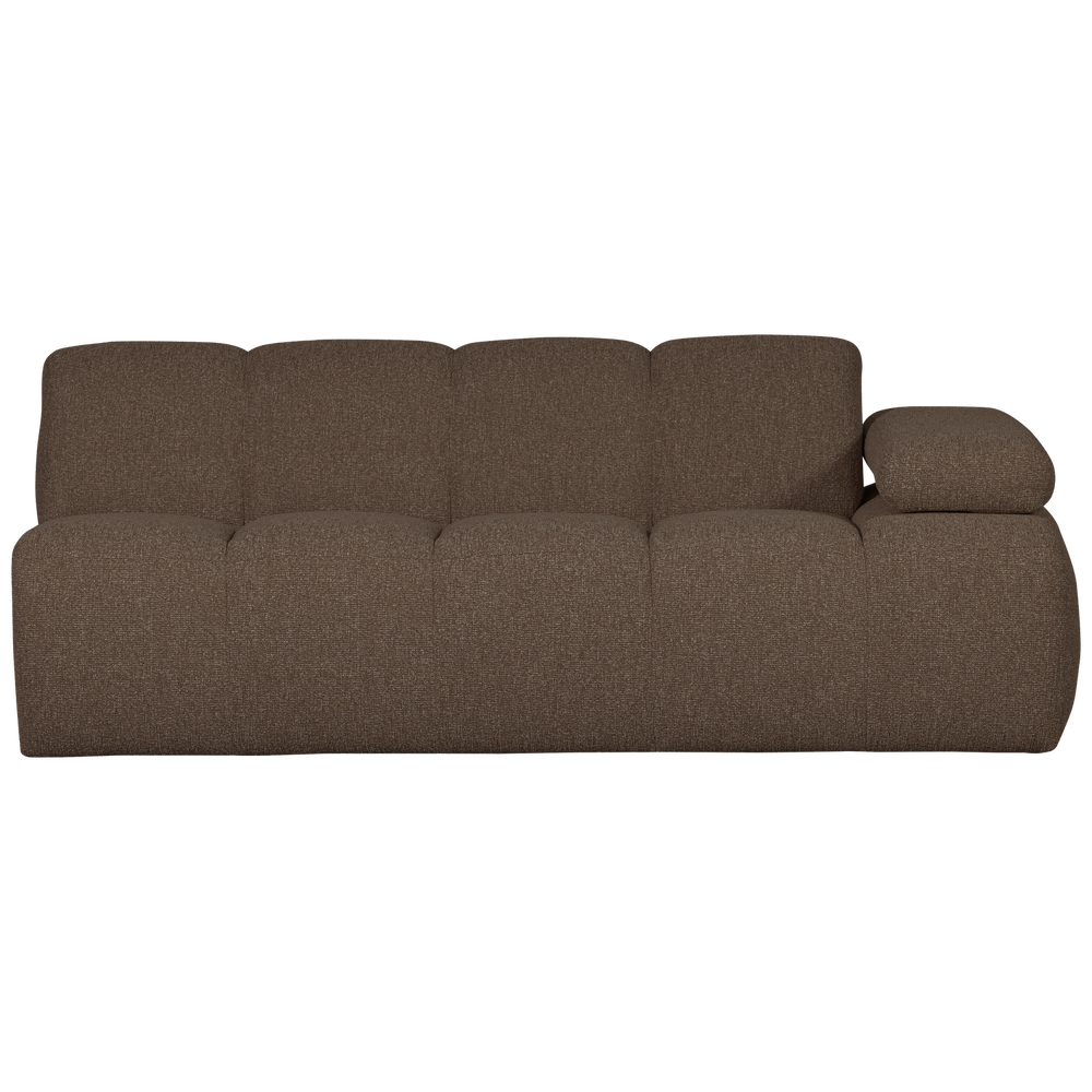 2-seater MOJO element with armrest on the right, bouclé, Brown Melange