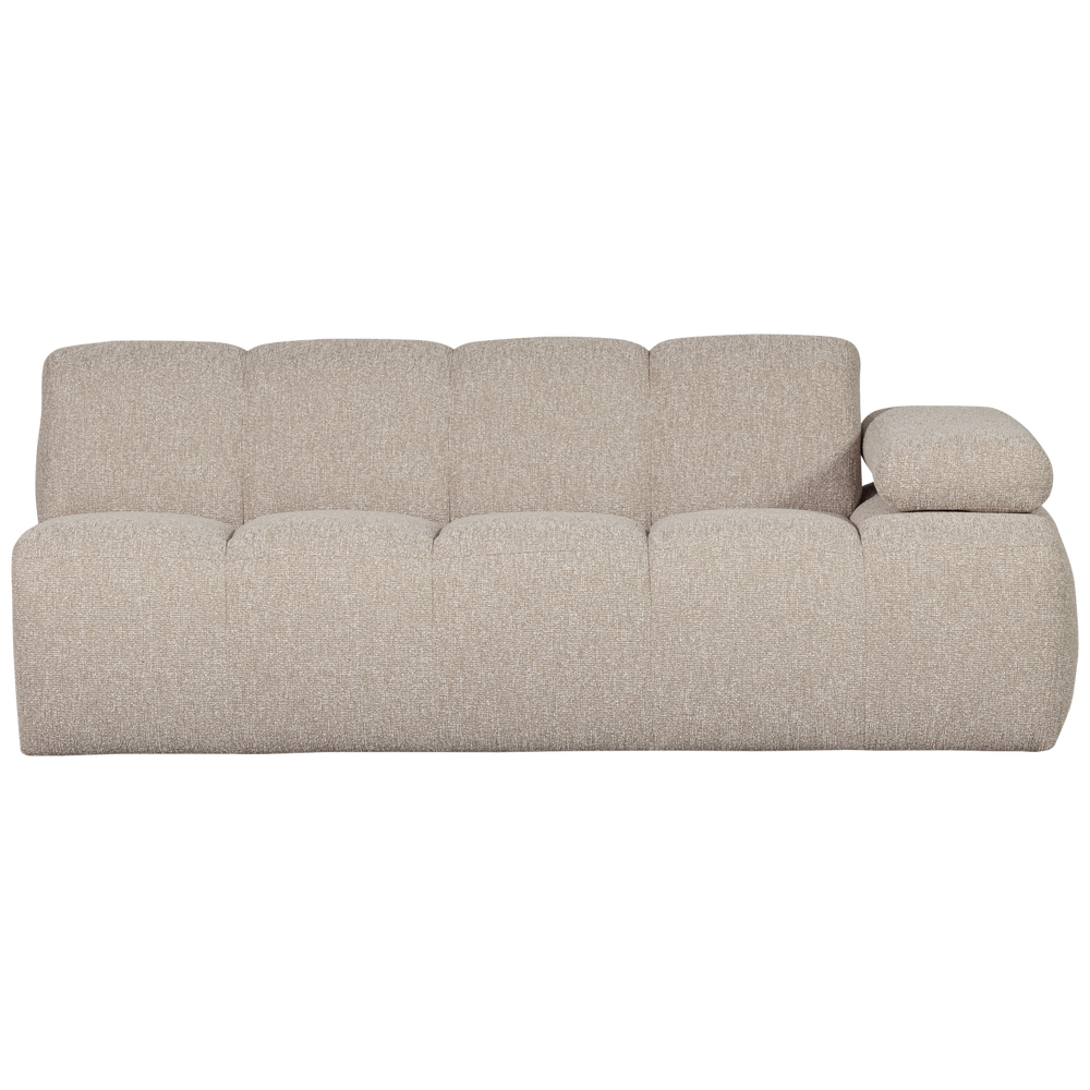 2-seater element MOJO with right armrest, bouclé, Beige Melange
