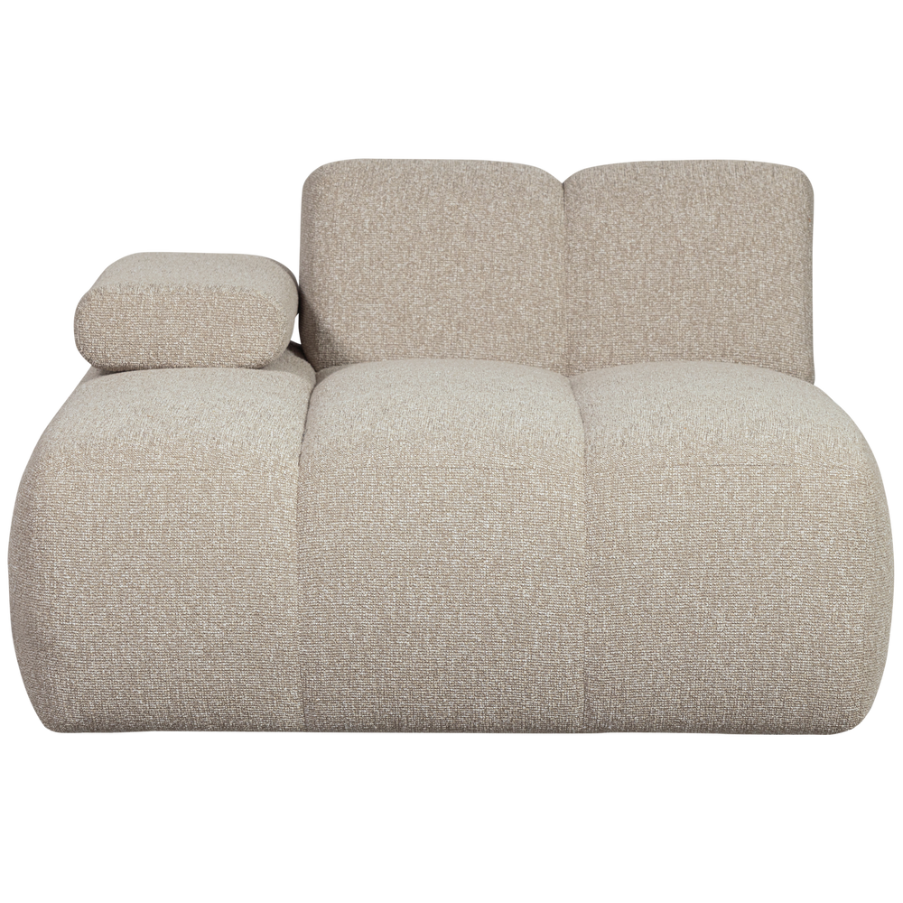 MOJO chaise longue element on the left, bouclé fabric, beige melange