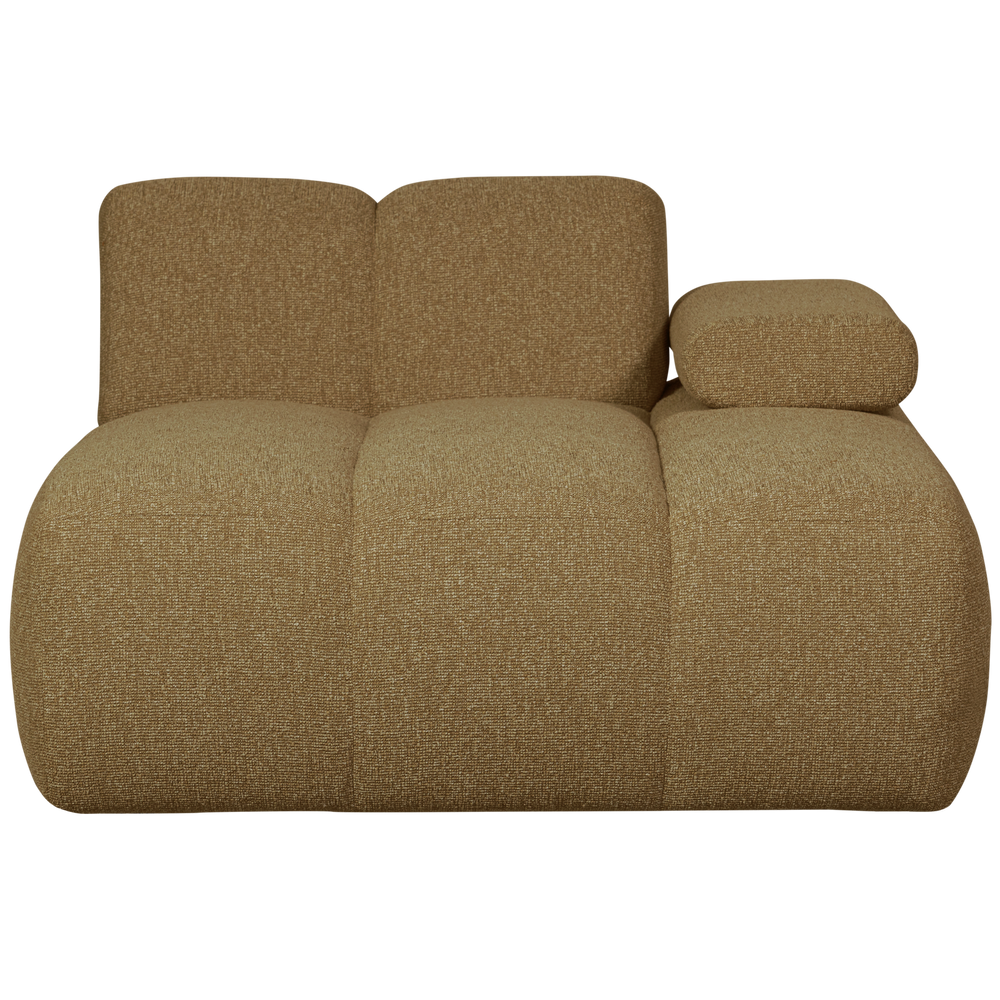 Daybed element MOJO right, bouclé fabric, yellow-brown mélange