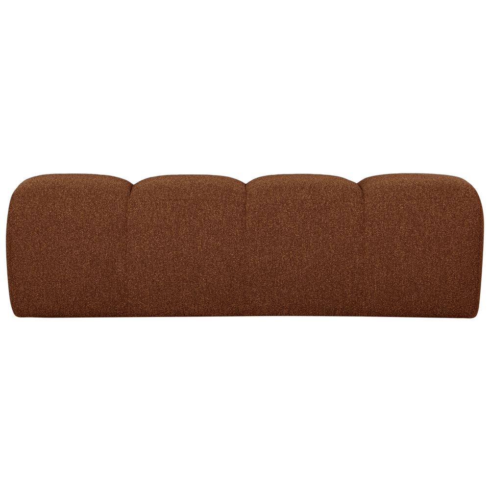 Dining bench with backrest MOJO, striped fabric, Dark Sand
