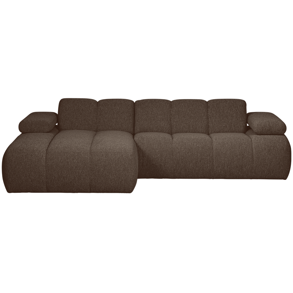 Kampinė sofa MOJO I, kairė, bouclé, rudos spalvos