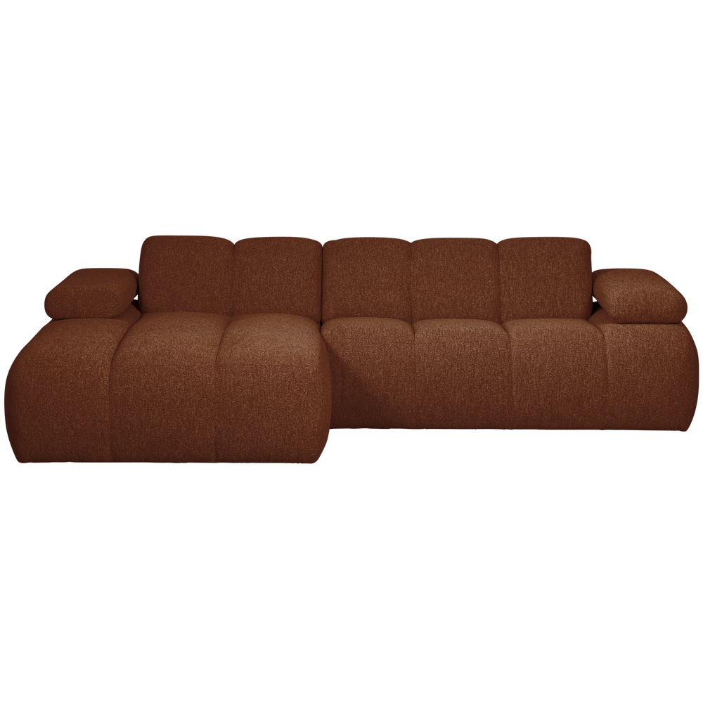 Šezlonginė sofa MOJO dešinėje, rifliuotas audinys, Dark Sand