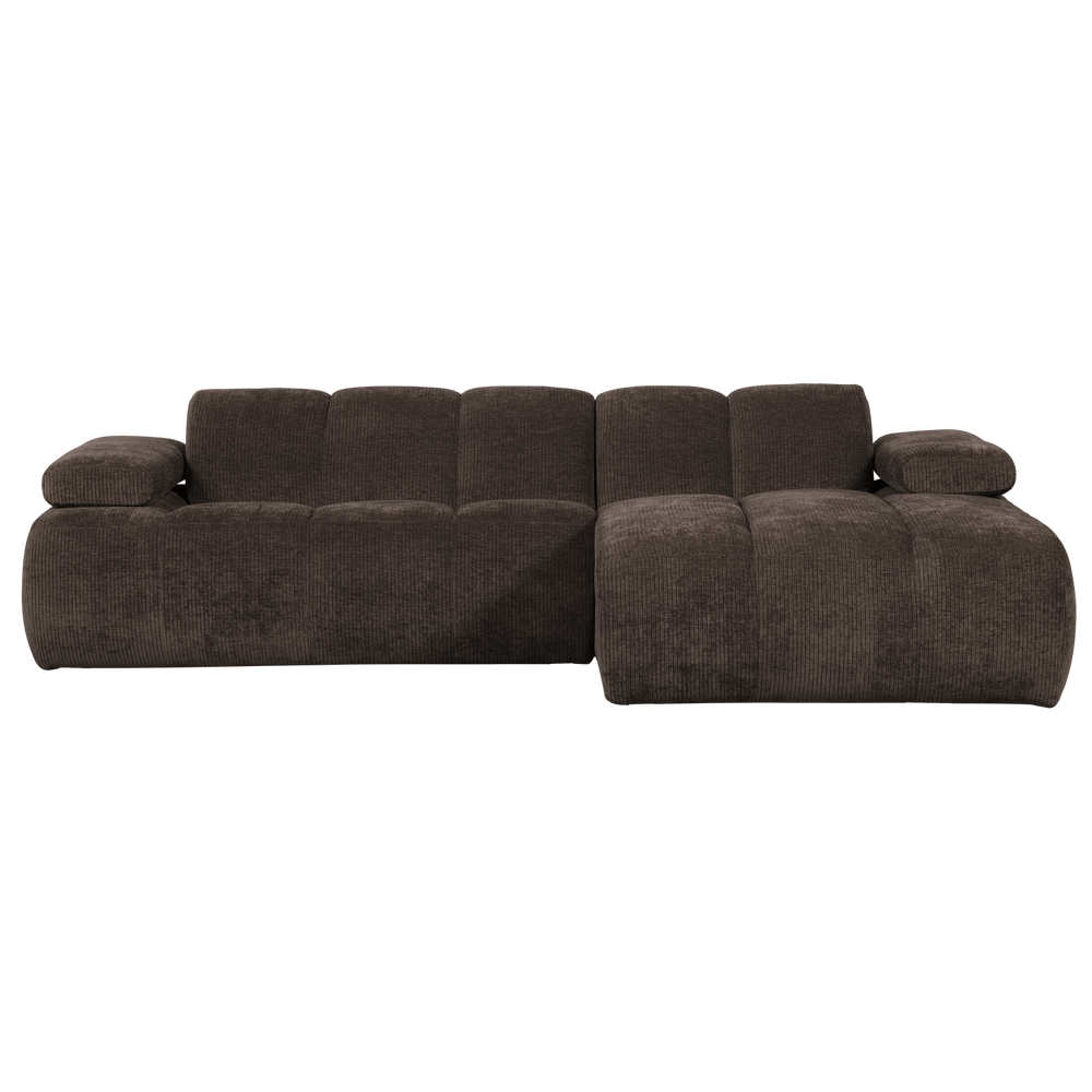 Chaise longue sofa MOJO right, bouclé fabric, beige melange