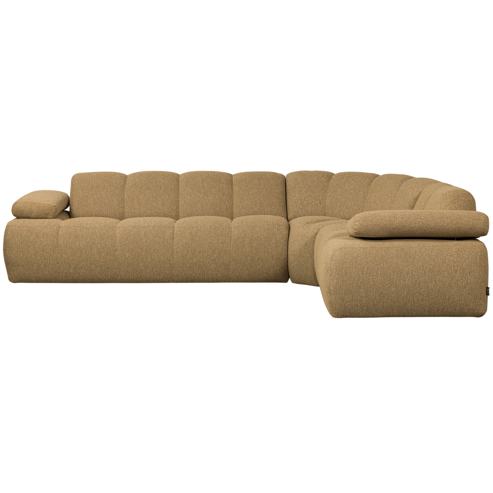 Corner sofa MOJO, right, bouclé, yellowish brown