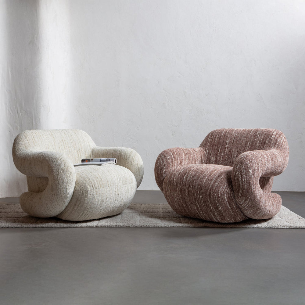 Armchair FOLKE, natural mélange chenille