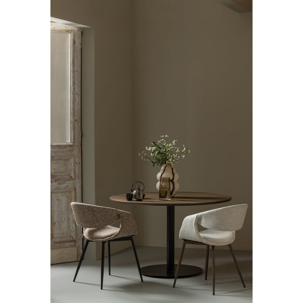 Valgomojo kėdė YOSSI, smėlio spalvos, metalinės kojos (juodos)