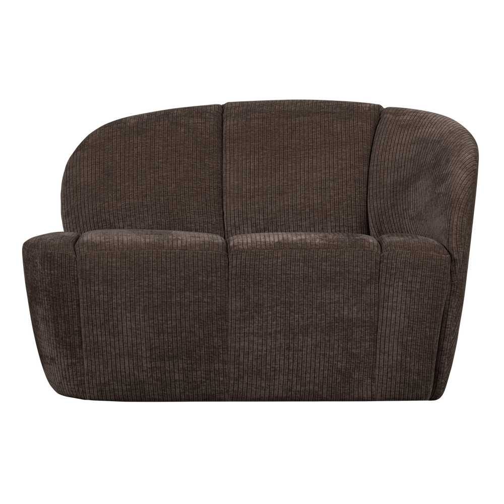 Two-seater Element with Armrest MOJO, right, brown ribbed fabric
