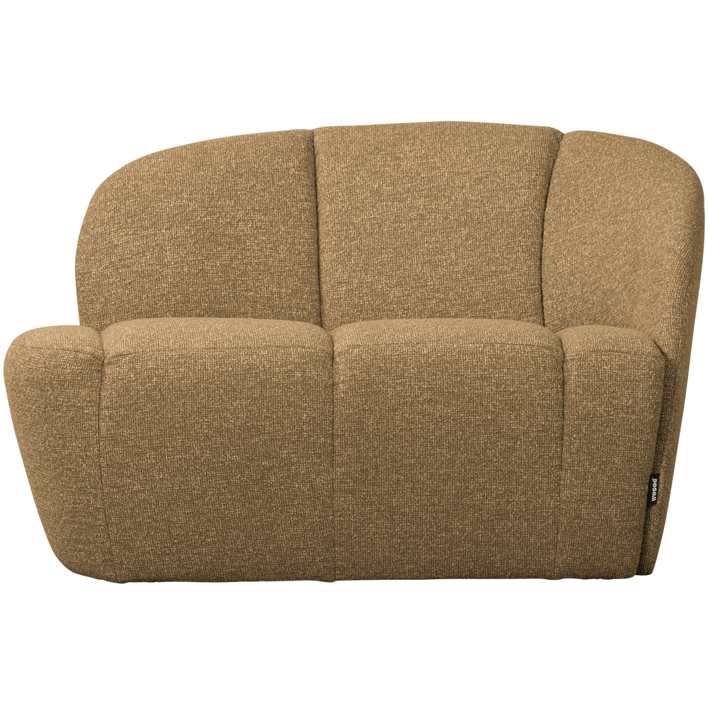 2-Seater Bench With Right Armrest MOJO, boucle, yellow/brown melange