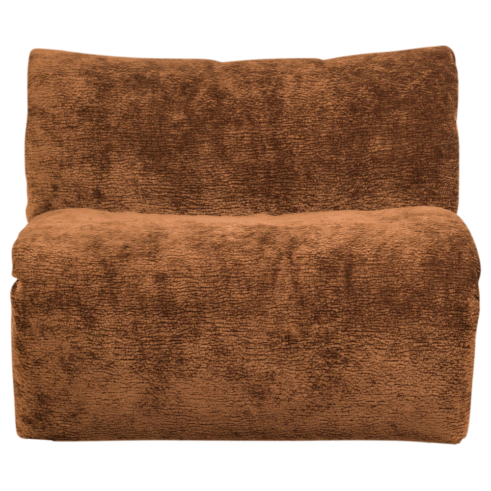 1-seater sofa part BAGGY, 3D chenille fabric, medium brown shade