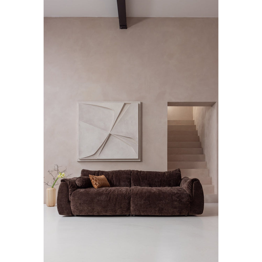 1-vietė sofos dalis BAGGY, dešinė, 3D, šenilo audinys, tamsiai ruda spalva