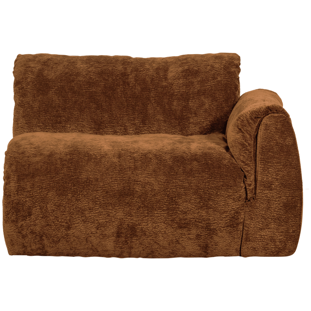 BAGGY 1-seater sofa section, right, 3D chenille fabric, medium brown