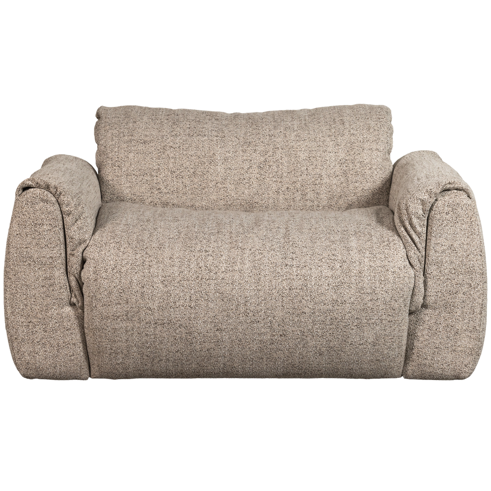 Armchair BAGGY, woven fabric, brown color