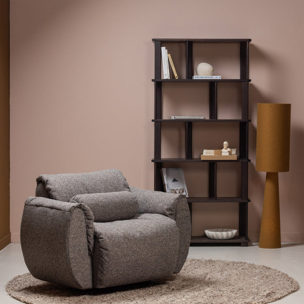 BAGGY rocking chair, woven fabric, warm gray melange