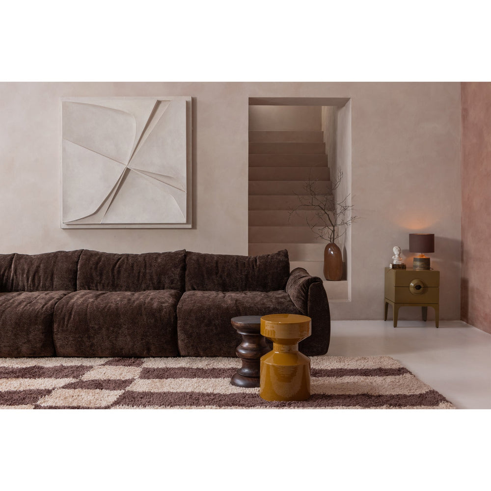 1-vietė sofos dalis BAGGY, 3D, šenilo audinys, tamsiai ruda spalva