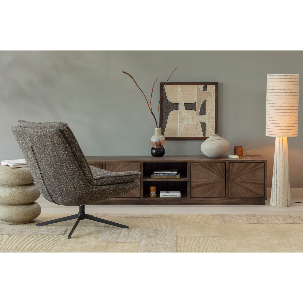 Fotelis MILARO, besisukantis, rudos melanžinės spalvos