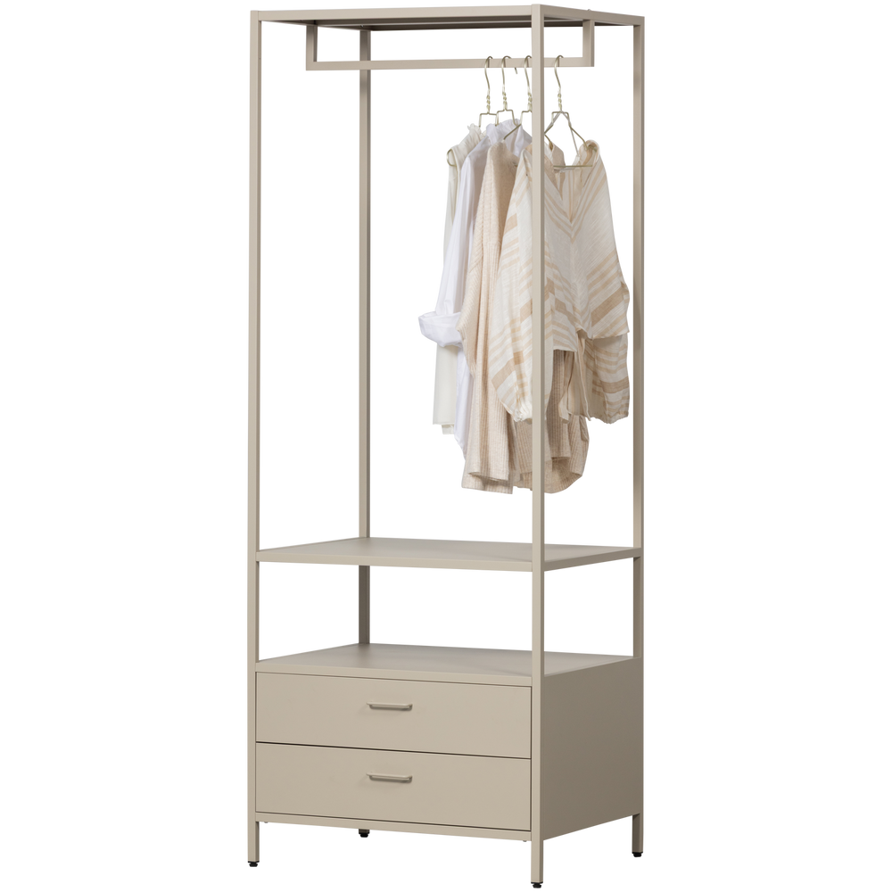 Atvira drabužių spinta FERRIS, 70 cm, metalas, smėlio spalvos