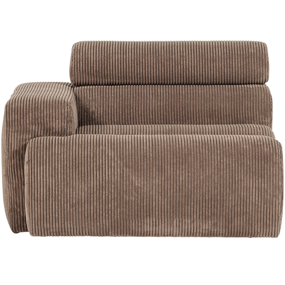 1-vietis elementas NOVI, porankis kairėje, briaunotas audinys, pilkai rusva