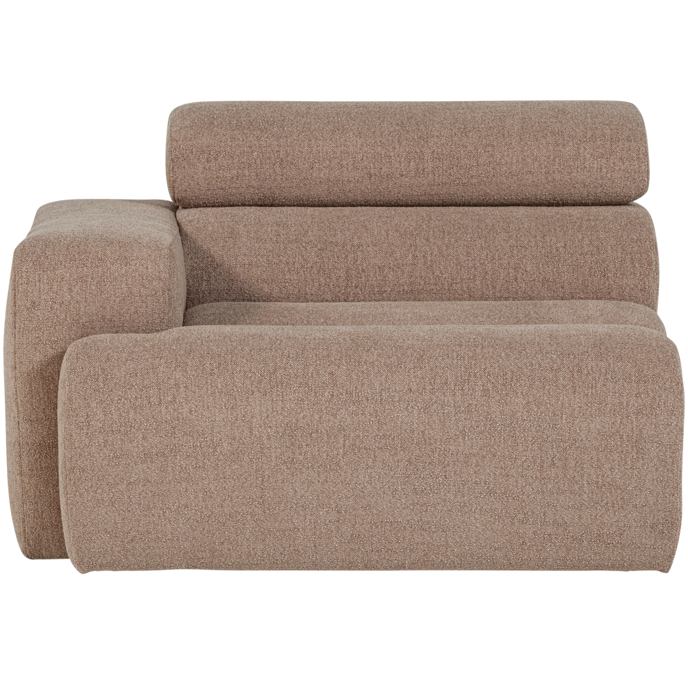 1-seater element NOVI, left armrest, boucle, taupe color