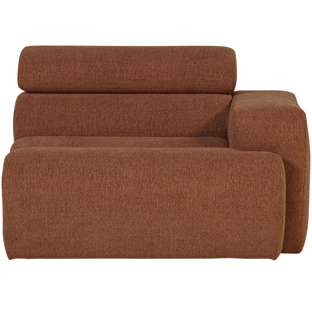 1-seater element NOVI, right armrest, boucle, terracotta