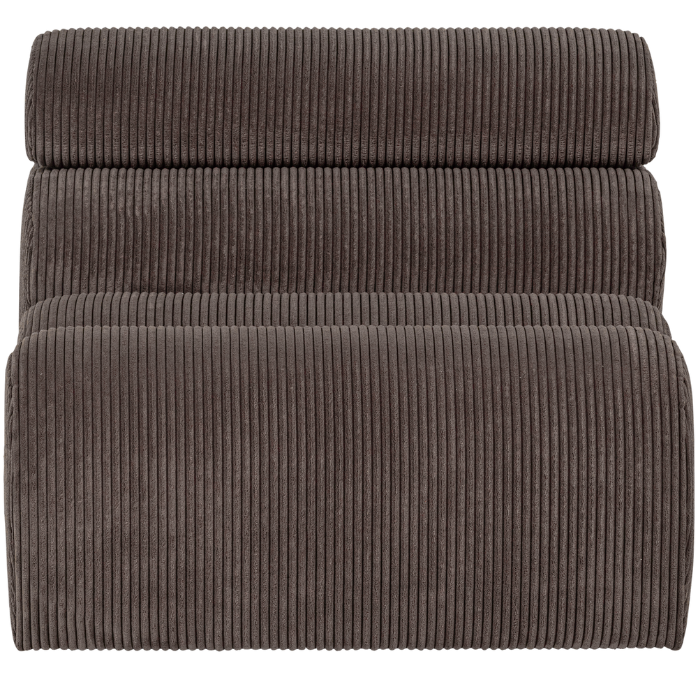 1-seater element NOVI, ribbed fabric, grey-brown