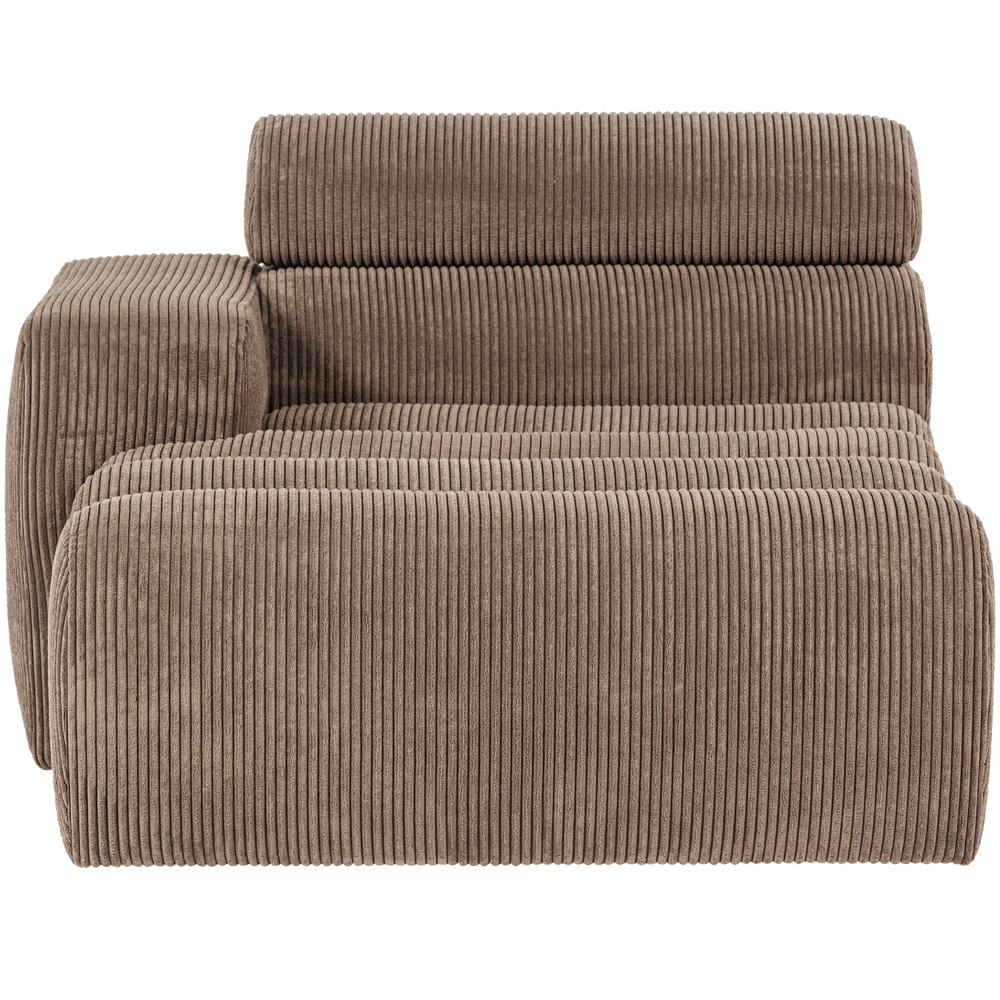 Chaise lounge NOVI, left side, ribbed fabric, taupe