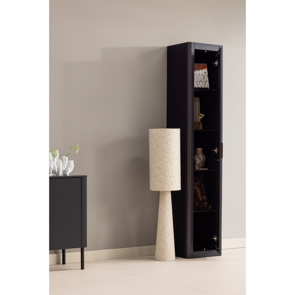 Siaura aukšta spinta GUNNAR, pušis, matinė juoda