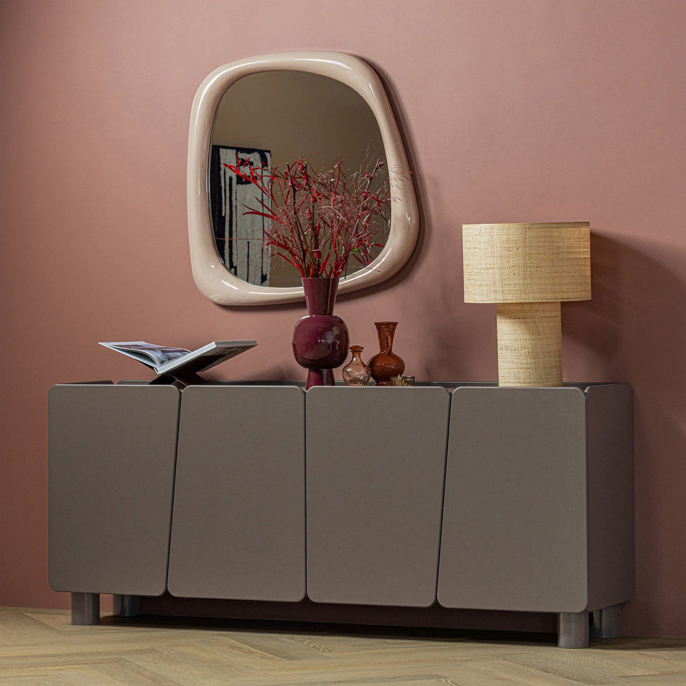 Vaza AURI 38x20 cm metalas blizgus vyno raudona